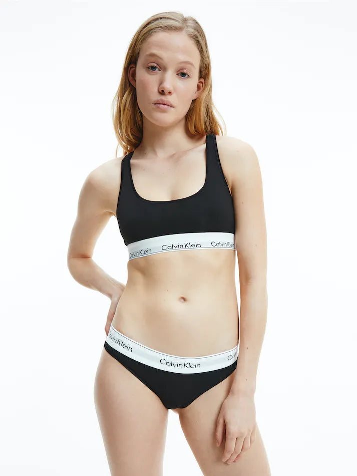 Calvin Klein Modern Cotton Unlined Bralette Black