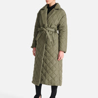 ENA PELLY Mia Longline Quilted Jacket - Hunter Green