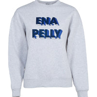 Ena Pelly 3D Logo Relaxed Sweater - White Marle