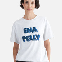 Ena Pelly 3D Logo Relaxed Tee - White Marle