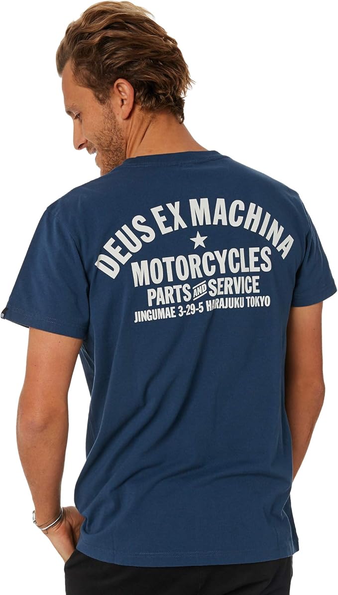 国内発送【DEUS EX MACHINA】Plymouth Tee-Navy-ボックスTシャツ 楽天市場】デウスエクスマキナ Tシャツ アドレス 半袖 メンズ