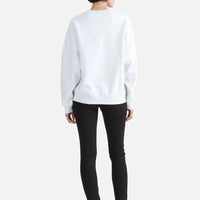 Ena Pelly 3D Logo Relaxed Sweater - White Marle