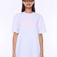 Ena Pelly Sophia Relaxed Tee - White Marle/Pink