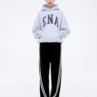 Ena Pelly Collegiate Oversized Hoodie - Mid Grey Marle