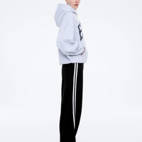 Ena Pelly Collegiate Oversized Hoodie - Mid Grey Marle