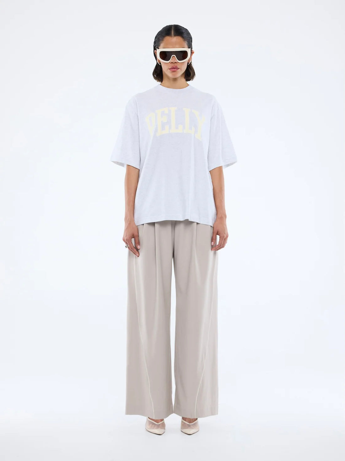 Ena Pelly Collegiate Tee - White Marle