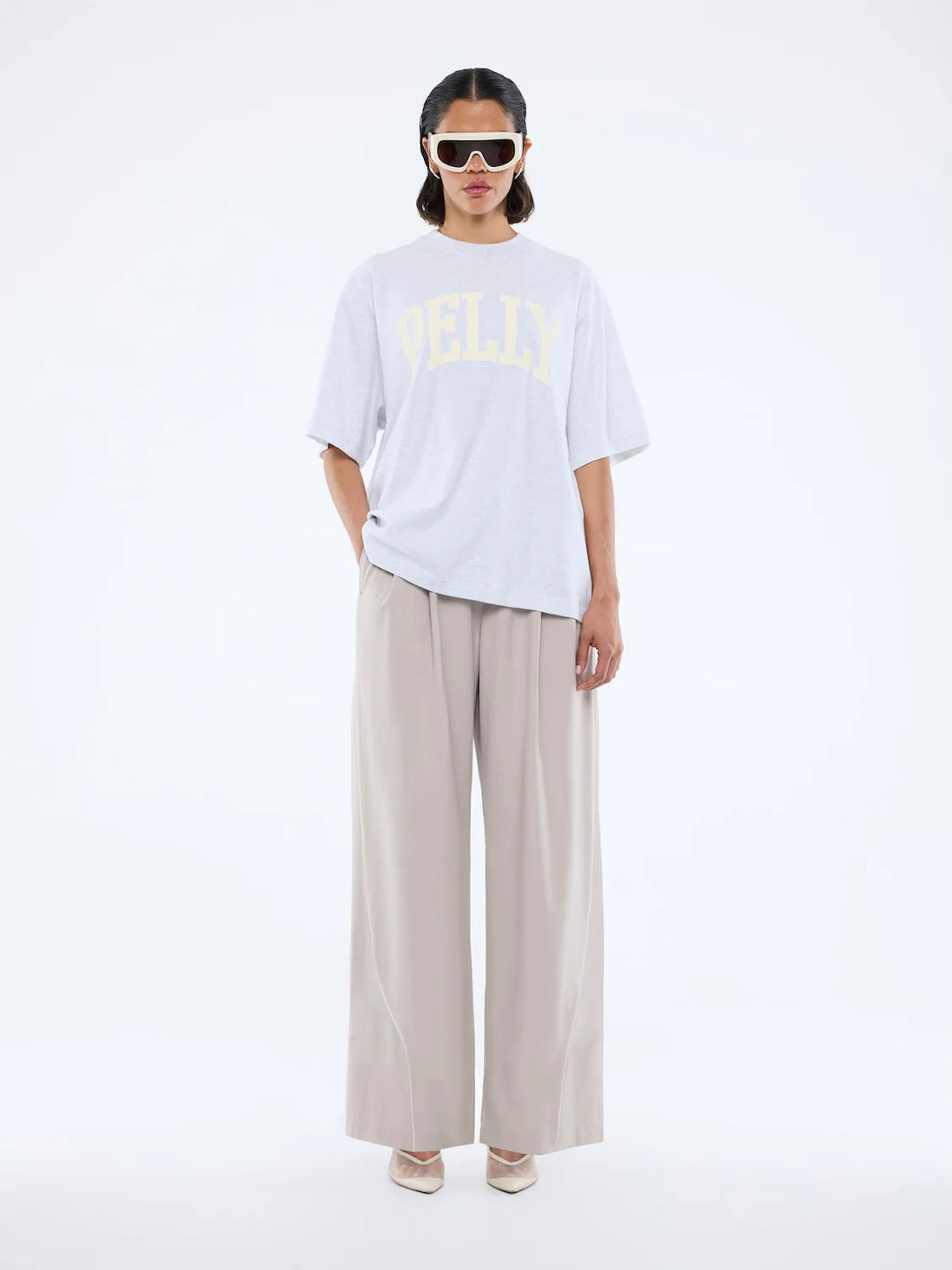Ena Pelly Collegiate Tee - White Marle
