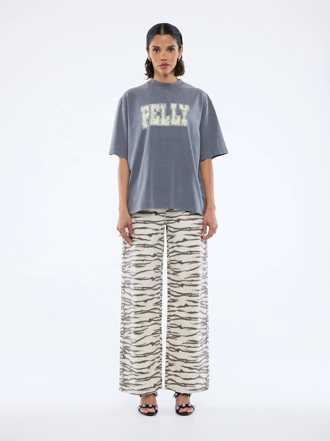 Ena Pelly World Tour Tee - Washed Grey