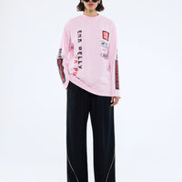Ena Pelly Street Signs Long Sleeve Tee - Pink