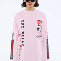Ena Pelly Street Signs Long Sleeve Tee - Pink