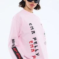 Ena Pelly Street Signs Long Sleeve Tee - Pink