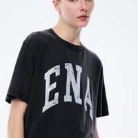 Ena Pelly Jessie Oversized Collegiate Tee - Vintage Black