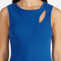 Ena Pelly Bronte Cut Out Rib Dress - Dazzling Blue