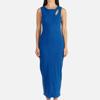 Ena Pelly Bronte Cut Out Rib Dress - Dazzling Blue