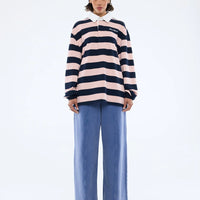 Ena Pelly Hallie Rugby Top - Navy/Pink