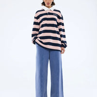 Ena Pelly Hallie Rugby Top - Navy/Pink