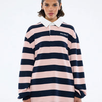 Ena Pelly Hallie Rugby Top - Navy/Pink