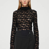 Rohe Lace Turtleneck Top - Noir