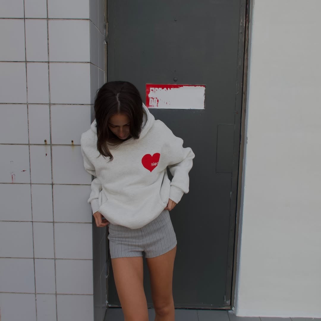 SŚAINT Grey Heart Hoodie - Grey
