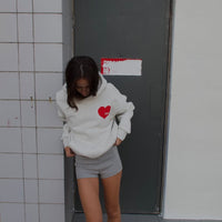 SŚAINT Grey Heart Hoodie - Grey