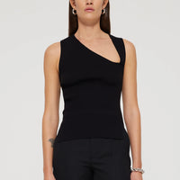 Rohe Slanted Neckline Tank Top - Black