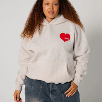 SŚAINT Grey Heart Hoodie - Grey