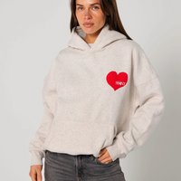 SŚAINT Grey Heart Hoodie - Grey