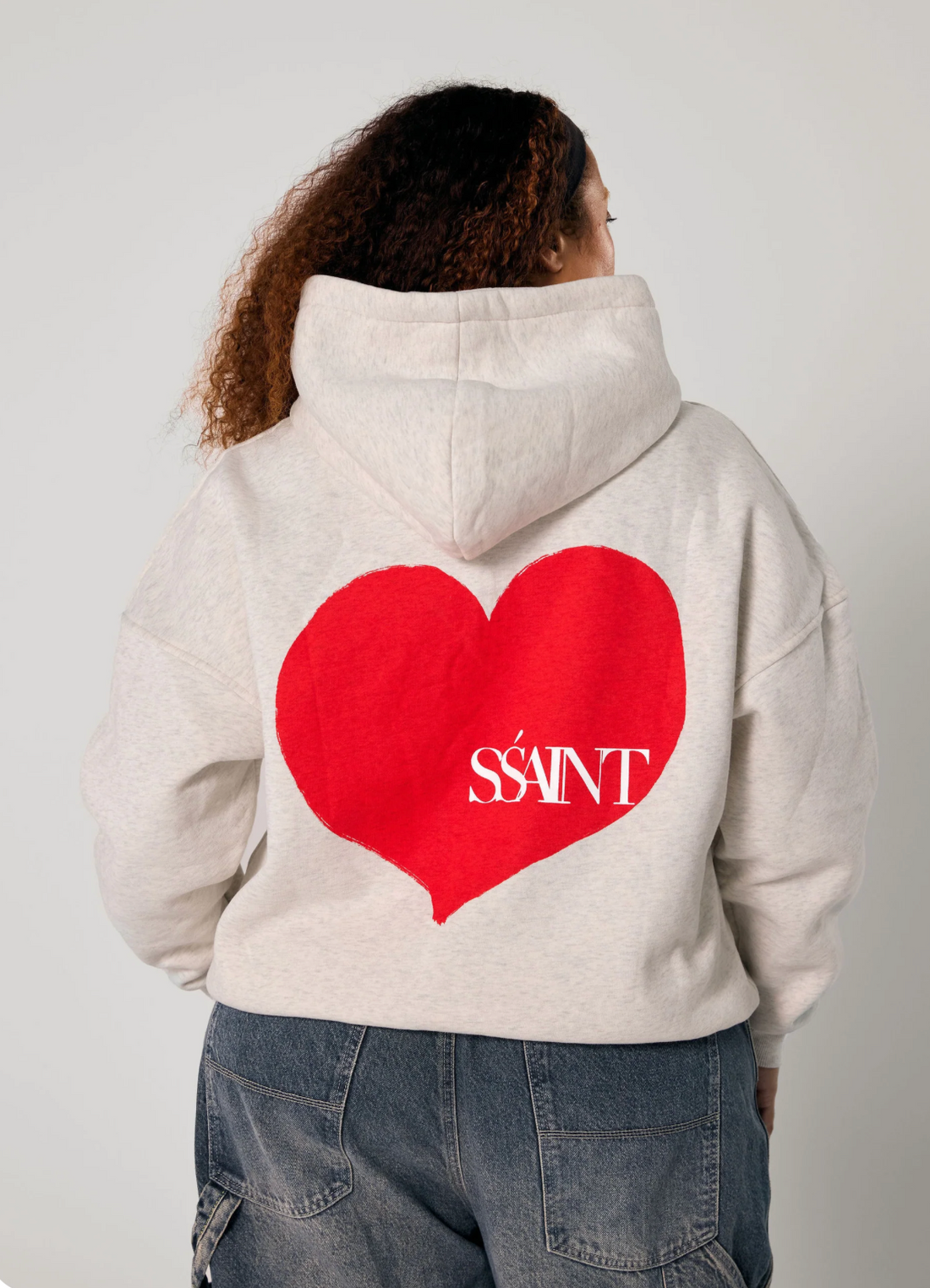 SŚAINT Grey Heart Hoodie - Grey