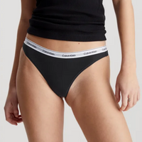 Calvin Klein Modern Logo Thong 3 Pack - Black