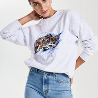 Ena Pelly Tigers Eye Sweatshirt - White Marle