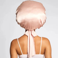 Kitsch Adjustable Oversized Satin Bonnet- Blush