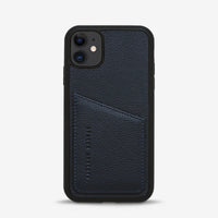 Status Anxiety Who's Who Leather Phone Case (iPhone) - Navy Blue