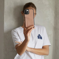 Status Anxiety Who's Who Leather Phone Case (iPhone) - Dusty Pink