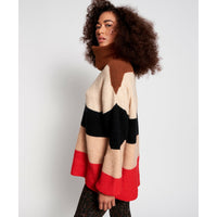 One Teaspoon Stevie Stripe Wool Mix Sweater - Camel Stripe