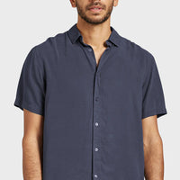 The Academy Brand's Stevens Short Sleeve Shirt - Navy