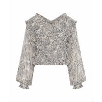 One Teaspoon Zebra Bardot Crossover Top - Zebra