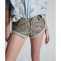 One Teaspoon Leopard Print Leather Low Waist Bandits - Leopard