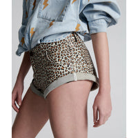 One Teaspoon Leopard Print Leather Low Waist Bandits - Leopard