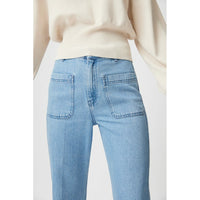 Gestuz MollieGZ High Waisted Flared Pants - Washed Mid Blue