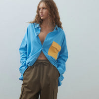 Blanca George Shirt - Cyan