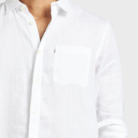 The Academy Brand Hampton L/S Linen Shirt - White