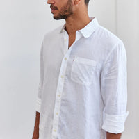 The Academy Brand Hampton L/S Linen Shirt - White