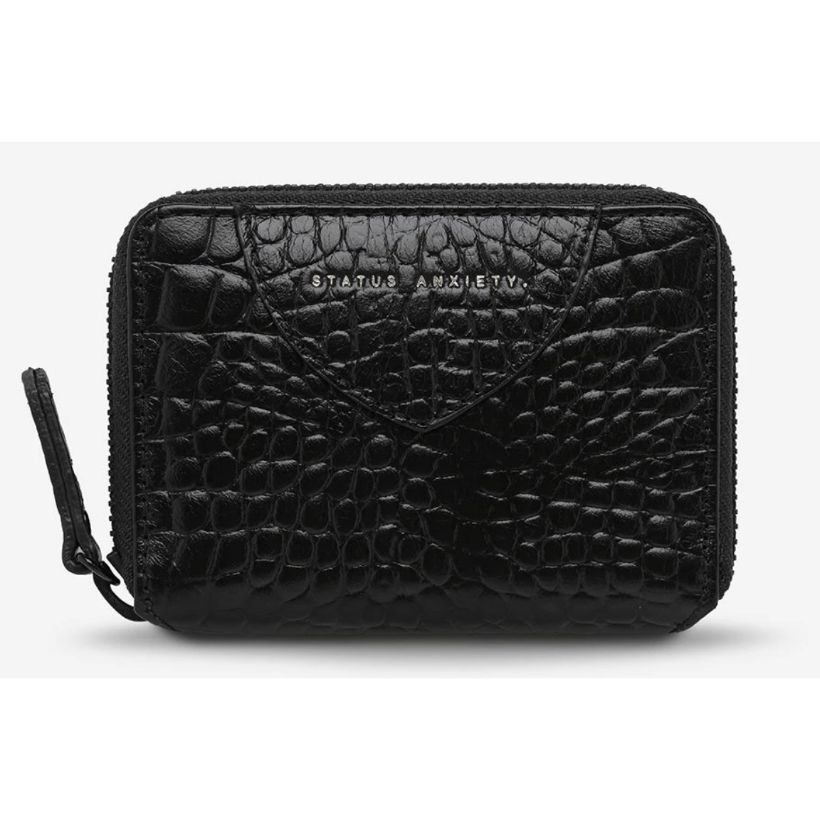 Status Anxiety Wayward Wallet Black Croc Emboss