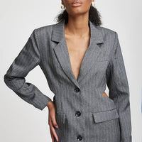 Gestuz AlinaGZ Blazer Dress - Dark Grey Pinstripe