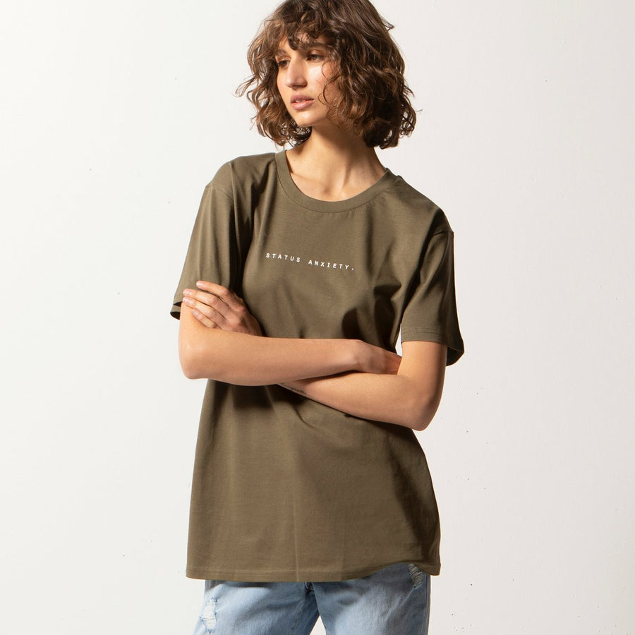 Status Anxiety Think It Over Women's Tee - Army
