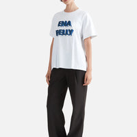 Ena Pelly 3D Logo Relaxed Tee - White Marle