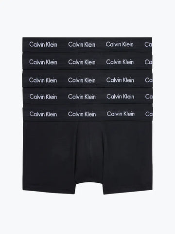 Calvin Klein Cotton Cotton Stretch 5 Pack Low Rise Trunks - Black