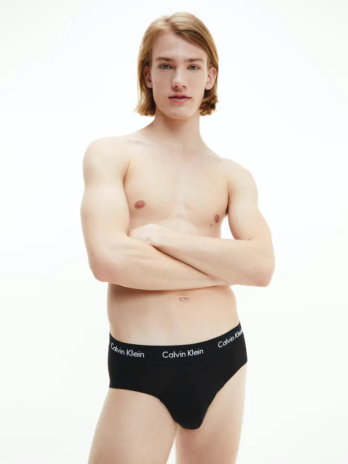 Calvin Klein Cotton Stretch 5 Pack Hip Briefs - Black