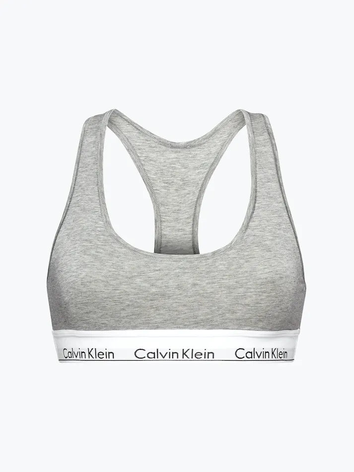 Calvin Klein  Modern Cotton Unlined Bralette - Grey Heather