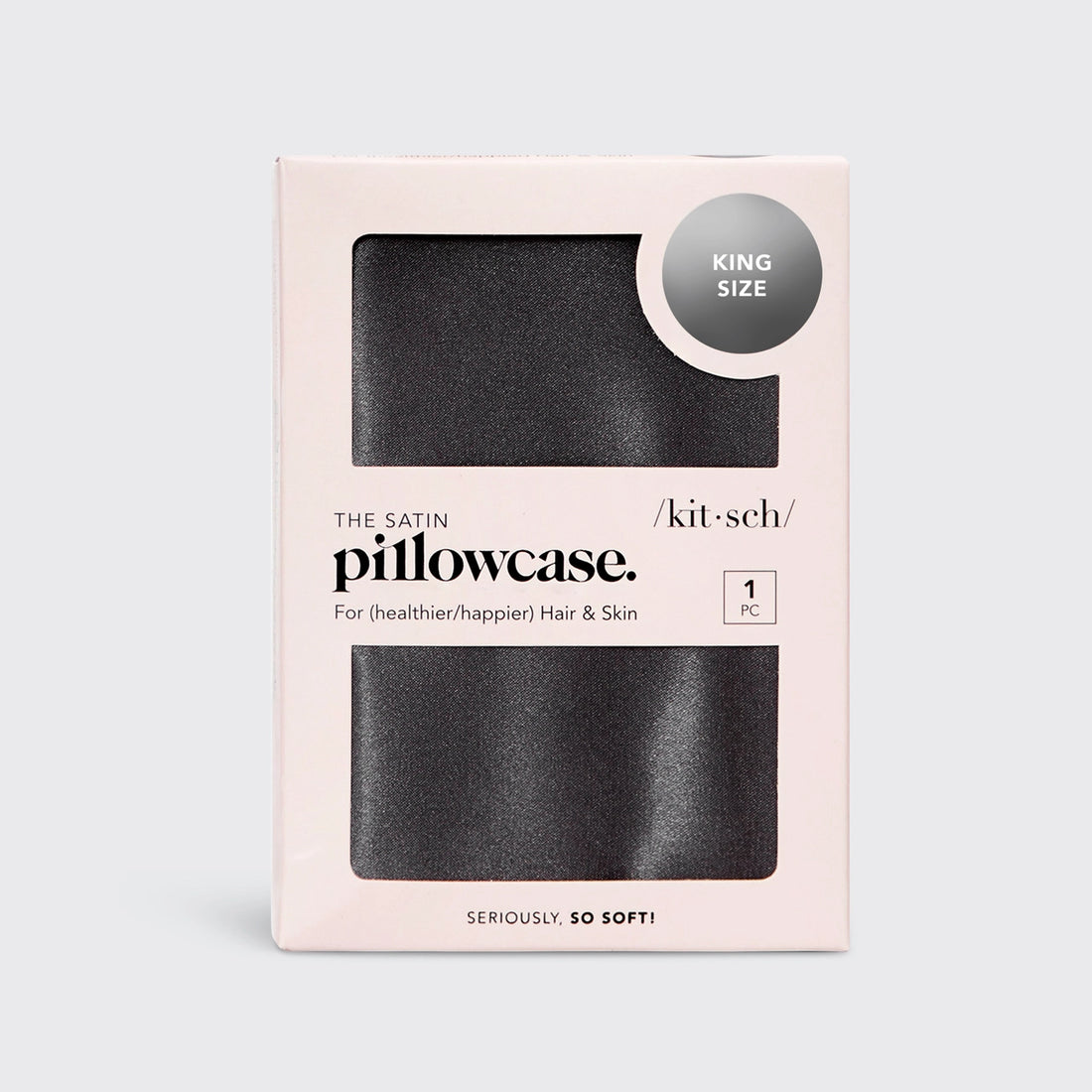 Kitsch Satin Pillowcase King - Charcoal